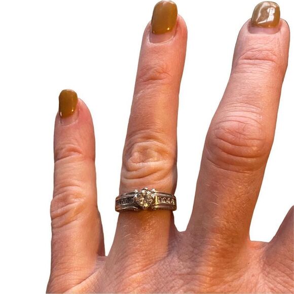 NF Chapal sterling silver 925 round CZ diamond engagement ring 6 - Picture 2 of 14